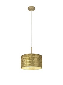 DK0826  Baymont 30cm 1 Light Pendant Antique Brass, Gold Leaf